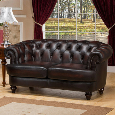 Amax Roosevelt-L Roosevelt Leather Loveseat