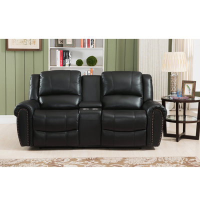 Amax Houston-L Houston Leather Reclining Loveseat