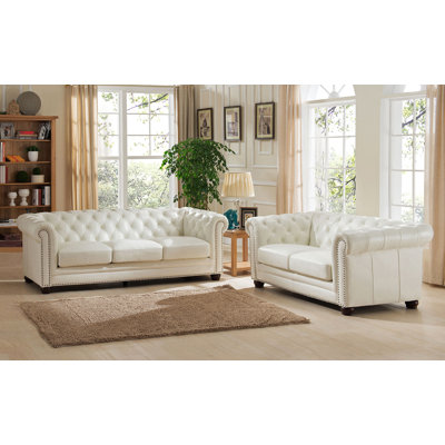Amax Nashville-SL Nashville Leather Sofa and Loveseat Set