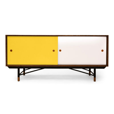 Color Theory Series Credenza Finish: Walnut/Yellow