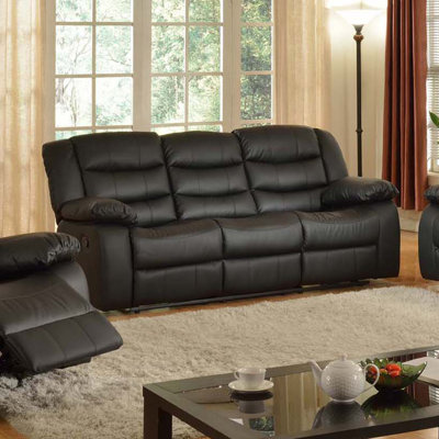 7666-BK-S Living In Style Black Sofas