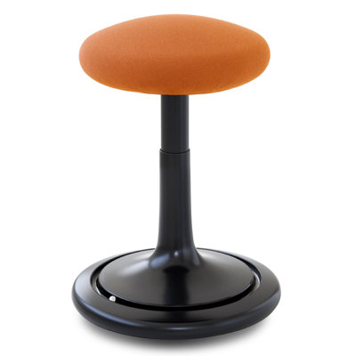 Adjustable Height Bar Stool Upholstery: Black/Orange