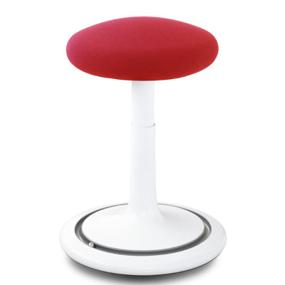 Adjustable Height Bar Stool Upholstery: White/Red/Gray