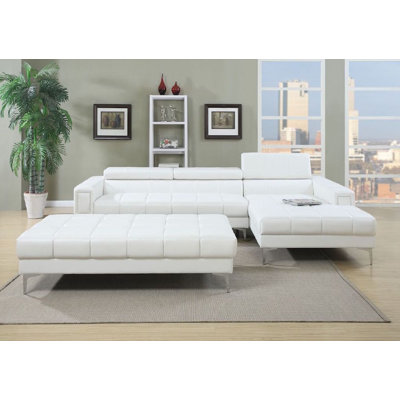 Infini Furnishings INF7364JB Sectional and Ottoman Set Upholstery