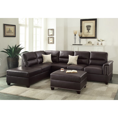 Infini Furnishings INF7609JB Reversible Chaise Sectional Upholstery