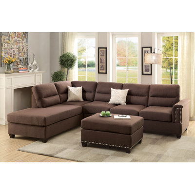 Infini Furnishings INF7613JB Reversible Sectional Upholstery