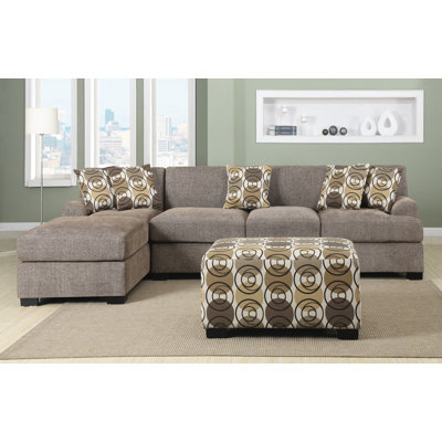 Infini Furnishings INF7448-50JB Reversible Chaise Sectional Upholstery