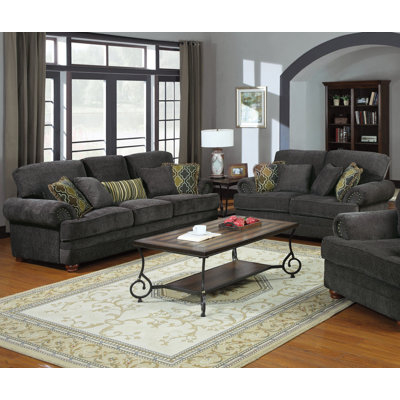 Infini Furnishings INF504401-2JB Norah Sofa and Loveseat Set