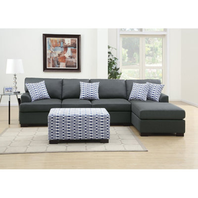 Infini Furnishings INF7990-2JB Reversible Chaise Sectional Upholstery