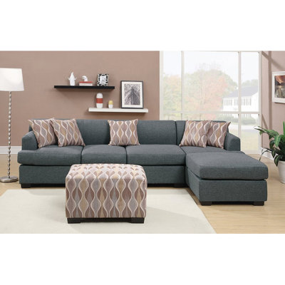 Infini Furnishings INF7971-3JB Reversible Chaise Sectional Upholstery