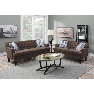 Infini Furnishings INF6942JBW Sofa and Loveseat Set Upholstery