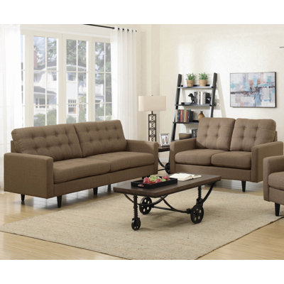 Infini Furnishings INC505377-8JB Rochester Sofa and Loveseat Set Upholstery