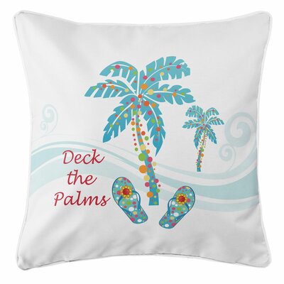 Holiday Deck the Palms Throw Pillow