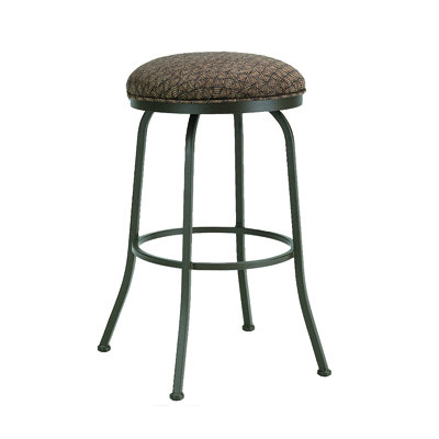 Baldwin 30 inch Swivel Bar Stool Frame Finish: Flintrock Gray, Upholstery: Ford Red