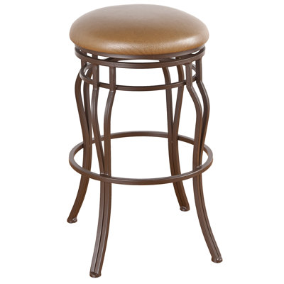 Hayward 30 inch Swivel Bar Stool Frame Finish: Flintrock Gray, Upholstery: Ford Brown