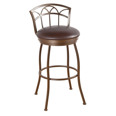 Fairview 30 inch Swivel Bar Stool Upholstery: Corona Earth, Frame Finish: Flintrock Gray