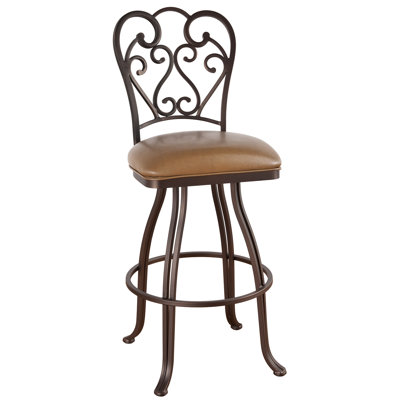 Valencia 34 inch Swivel Bar Stool Upholstery: Ford Red, Frame Finish: Matte Black