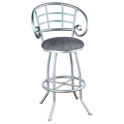 Walton 34 inch Swivel Bar Stool Upholstery: Corona Earth, Frame Finish: Matte Black