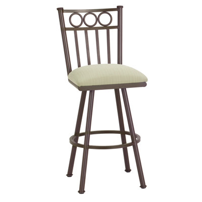 Washington 34 inch Swivel Bar Stool Frame Finish: Sun Bronze, Upholstery: Element Macchiato