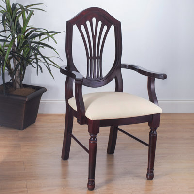 Elegant Arm Chair Finish Dark Mahogany