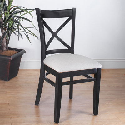 Side Chair Set of 2 Finish Black