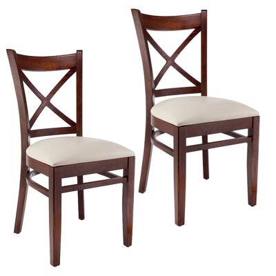 Side Chair Set of 2 Finish Medium Oak