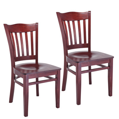 Hyatt Side Chair with Wood Seat (Set of 2) Finish: Mahogany