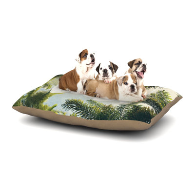 Catherine McDonald 'Lush' Nature Typography Dog Pillow with Fleece Cozy Top Size: Large (50" W x 40" D x 8" H) Catherine McDonald 'Lush' Nature Typography Dog Pillow with Fleece Cozy Top Size: Large (50" W x 40" D x 8" H)