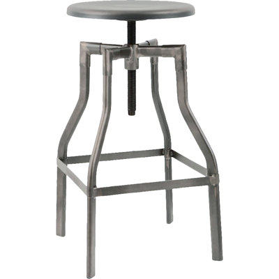 Machinist Adjustable Height Swivel Bar Stool Finish: Gunmetal