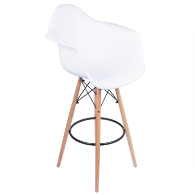 30 inch Bar Stool Upholstery: White