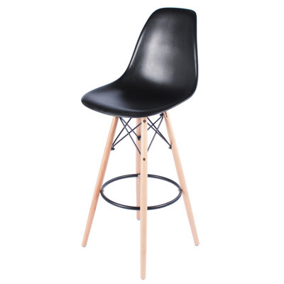 30.5 inch Bar Stool Upholstery: Black