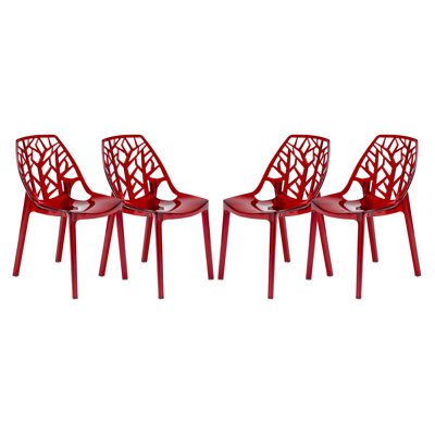 Cornelia Side Chair Finish: Transparent Red