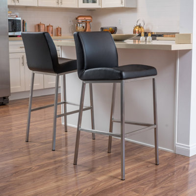 Lotie 30 inch Bar Stool Upholstery: Black