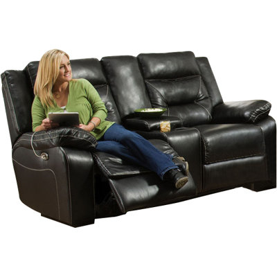Latitude Run LTRN2778 28206063 Yahtzee Power Double Motion Console Reclining Loveseat