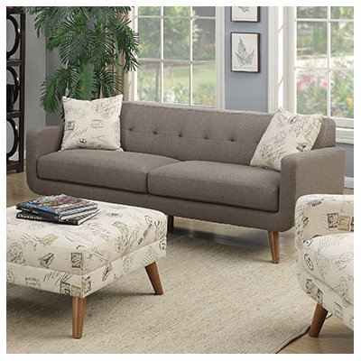 Latitude Run LTRN3193 28623954 Mid Century Modern Sofa with accent pillows