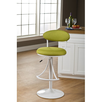 Clarence 24 inch Swivel Bar Stool with Cushion Upholstery Color: Apple Fabric