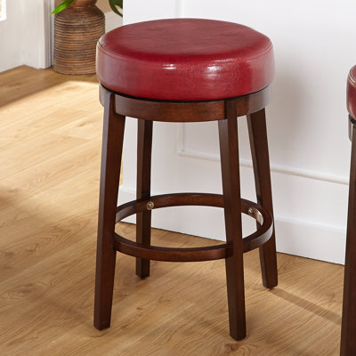 Henley 24 inch Swivel Bar Stool Upholstery: Red
