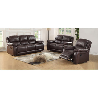 Latitude Run LATT1506 Juan 3 Piece Leather Living Room Set Upholstery