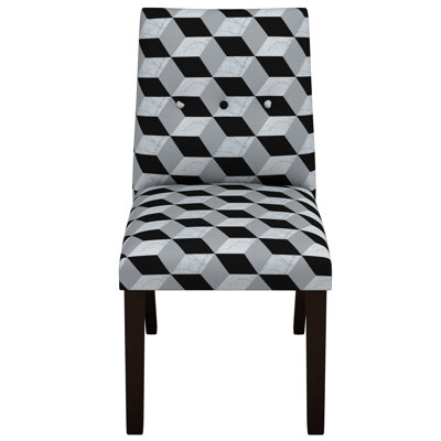 Tegan Marble Cube Button Tapered Parsons Chair