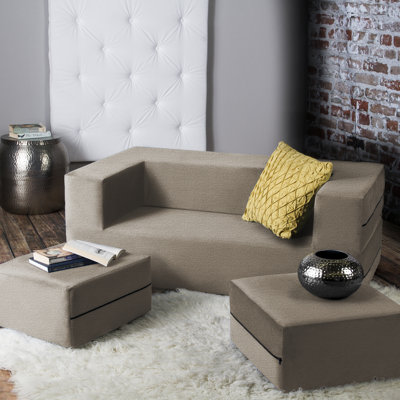 Zipcode Design ZPCD1727 Eugene Modular Loveseat & Ottoman Sleeper Upholstery