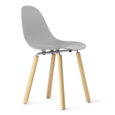 TA Side Chair Upholstery: Cool Grey, Finish: Natural Oak