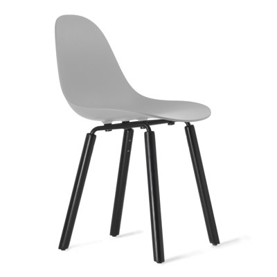 TA Side Chair Upholstery: Cool Grey, Finish: Black Stained Oak