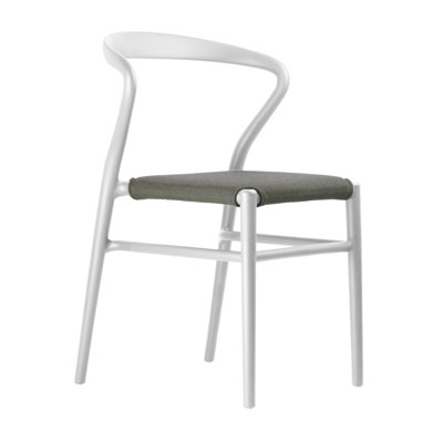 Joi Side Chair Upholstery: Coffee, Finish: White