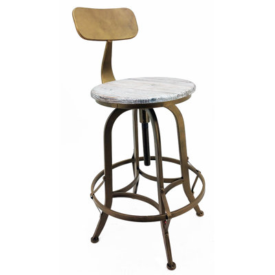 Arthur Adjustable Height Swivel Bar Stool Frame Finish: Copper