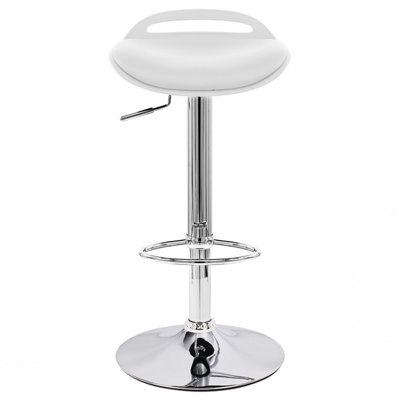 Beckham Adjustable Height Swivel Bar Stool Upholstery: White