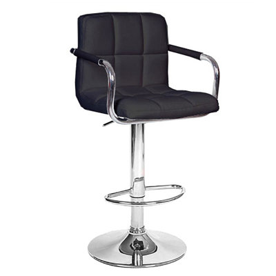 Ivan Adjustable Height Swivel Bar Stool Upholstery: Black