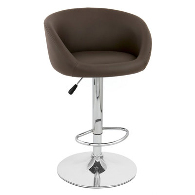 Sasha Adjustable Height Swivel Bar Stool Upholstery: Brown