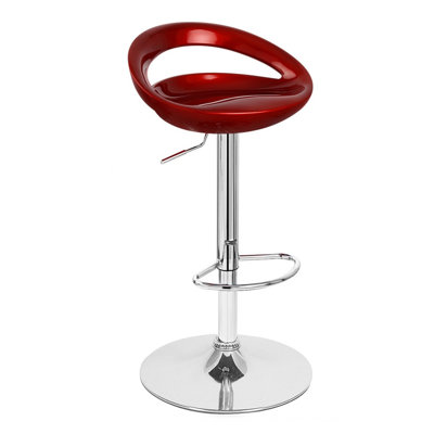 Rho Adjustable Height Swivel Bar Stool Finish: Red