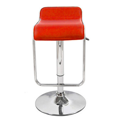 Omega Adjustable Height Swivel Bar Stool Upholstery: Red