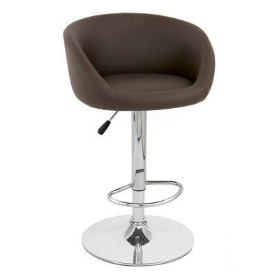 Sasha Adjustable Height Swivel Bar Stool Upholstery: Brown